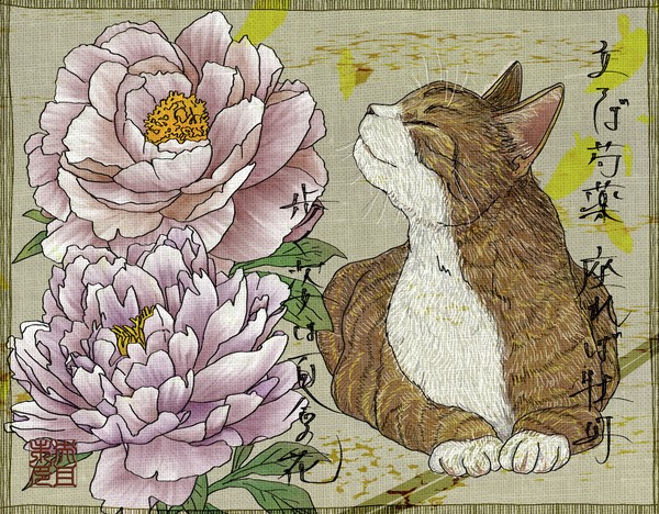 猫11「立てば芍薬、 座れば牡丹、 歩く姿は百合の花」 - みおためギャラリーのNFT | Adam byGMO