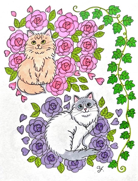 猫と薔薇