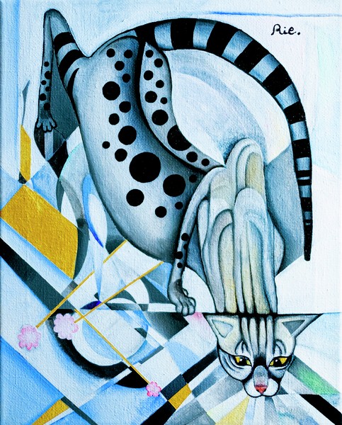 原画 『 水空泡 』アクリル水彩画 絵画 猫 イラスト ねこ アート 原画 『 水空泡 』アクリル水彩画 絵画 猫 イラスト ねこ アート