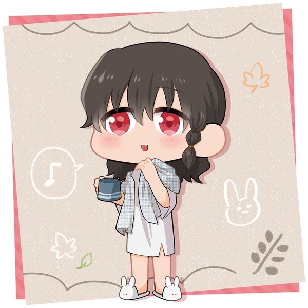 くつろぎ秋の少女【赤】