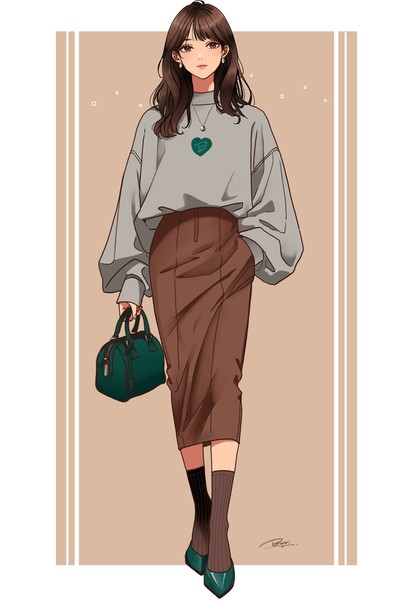 煎茶色スカート