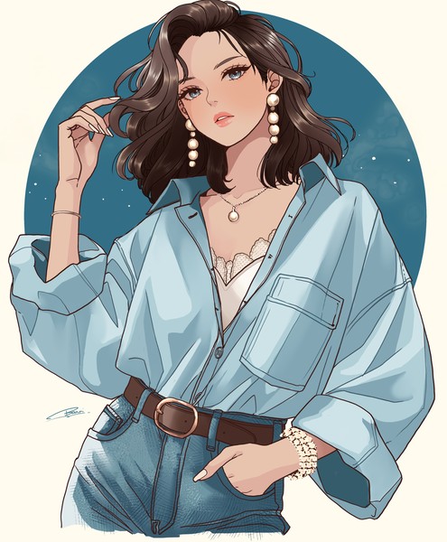 水色シャツ