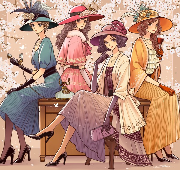 レトロドレスの四姉妹