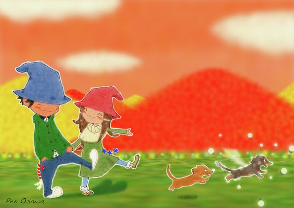 ペン　CGアート 『秋さんぽ 〜A promised walk〜』 #1/30
