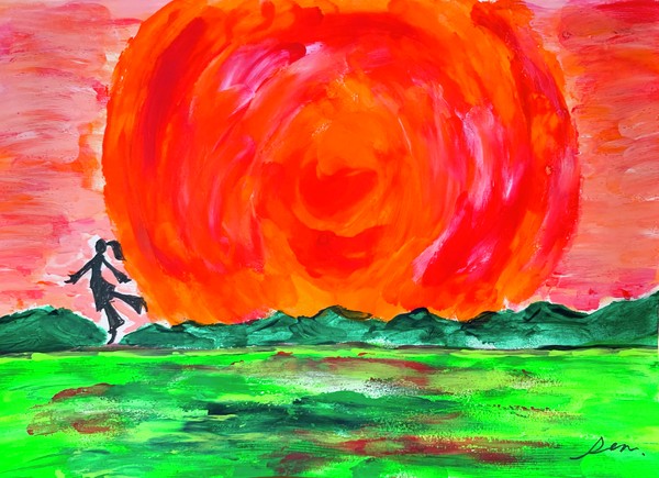 【ペン　絵画】 Gorgeous. and Dance 〜華と嵐〜／ライヴペインティング、リキテックス #1/15
