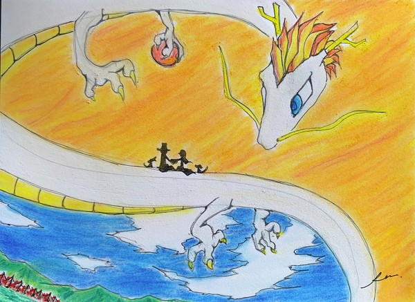 【ペン 絵画】Life with you〜君との道、あなたとの道〜／鉛筆、ライナー、パステル、水彩色鉛筆 #1/50