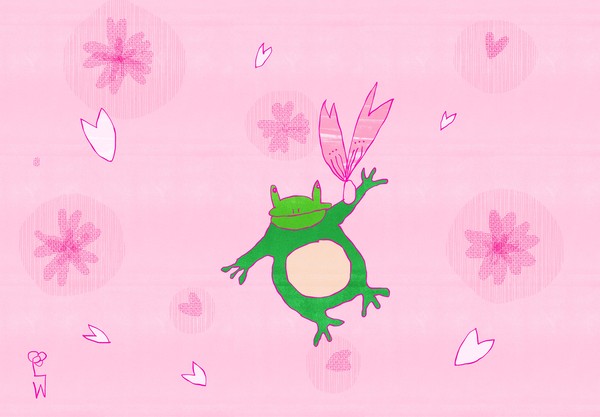 Froggy and Cherry Blossoms