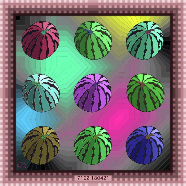 Watermelon 7162／すいか (つながる塗り絵線画より)