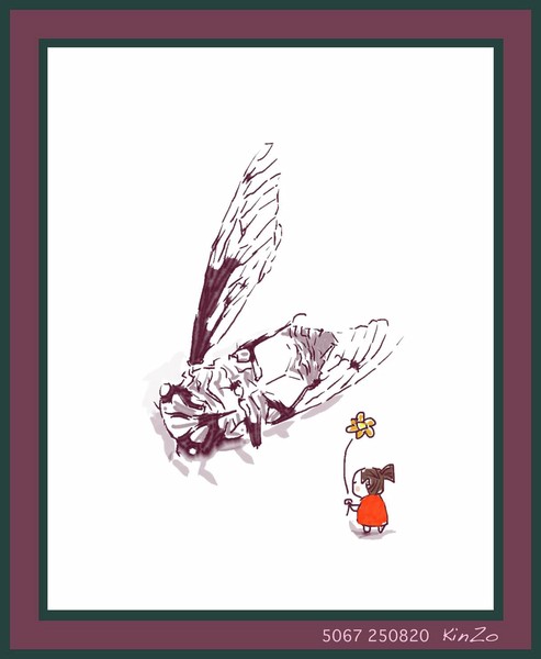 "Cicada and Girl" - At the end of summer　5067／「蝉と少女」＿夏の終わりに