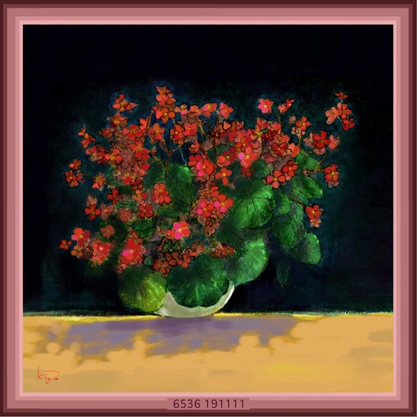 　白い花瓶のベゴニア 6536／Begonia in the white vase　