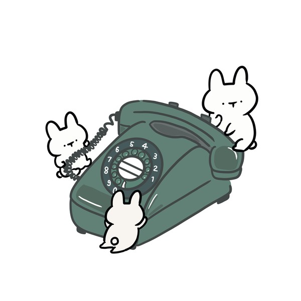 （緑）電話に付属するうさぎ