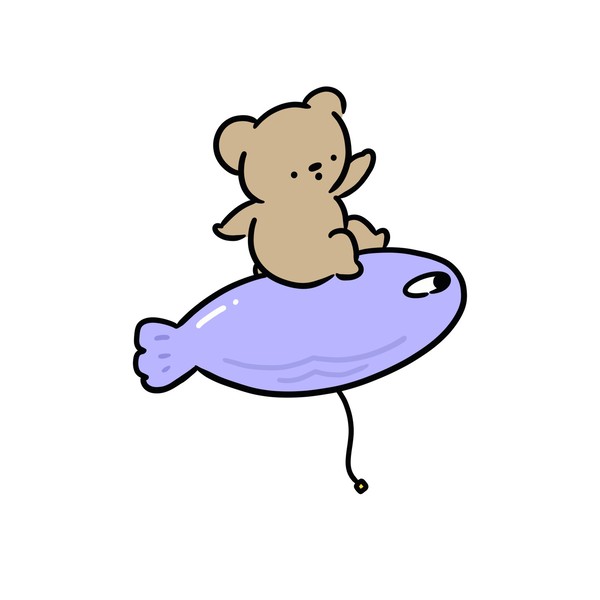 おさかなばるーんにのるくま