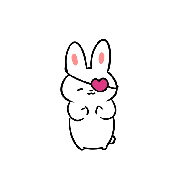 かわいいがんたいがうれしいうさぎ