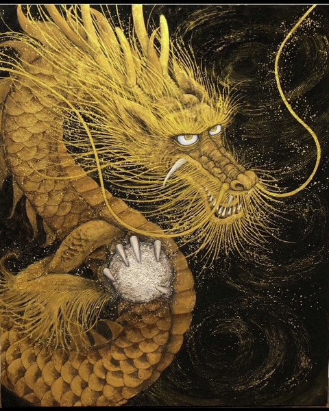 龍図 銀宝珠 #8/10 - Kayoko Shoji_日本画のNFT | Adam byGMO