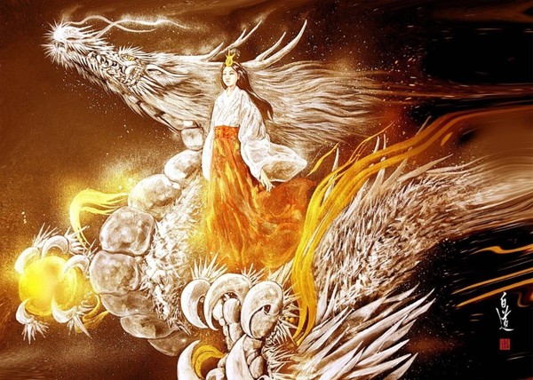 【狼煙×hakudou初回限定作品】天照大御神（アマテラス）と白龍 #2/10