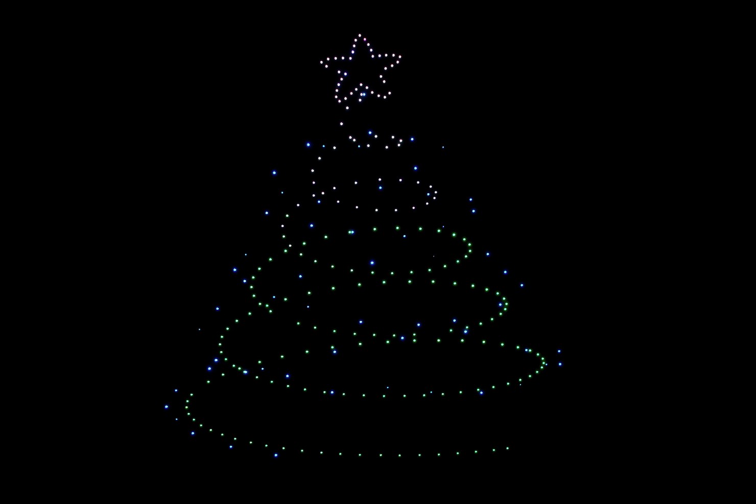 クリスマスドローンショー2021 in 上士幌＜クリスマスツリー＞