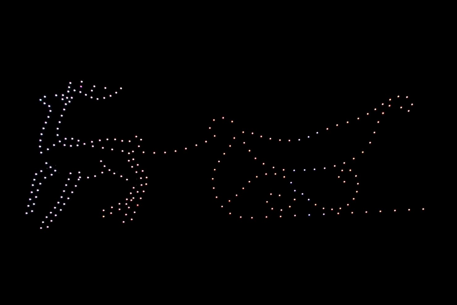 クリスマスドローンショー2021 in 上士幌＜トナカイ&ソリ＞