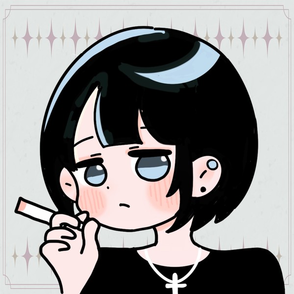 タバコと地雷系女子（ショートカット） #937/1000