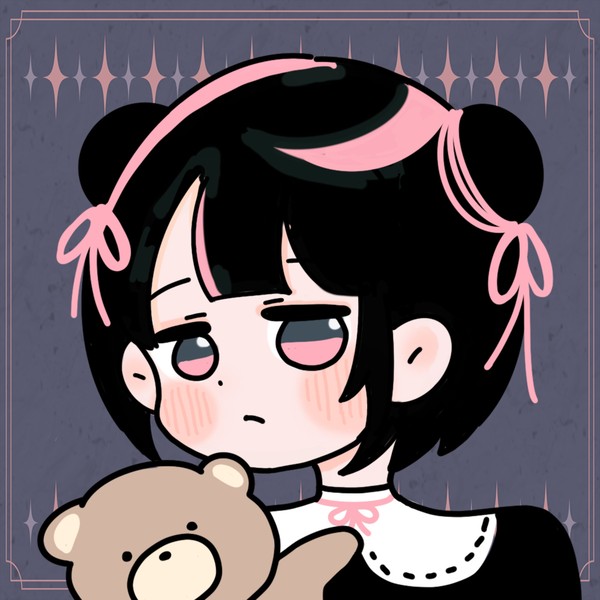 ぬいぐるみと地雷系女子（黒髪） #944/1000