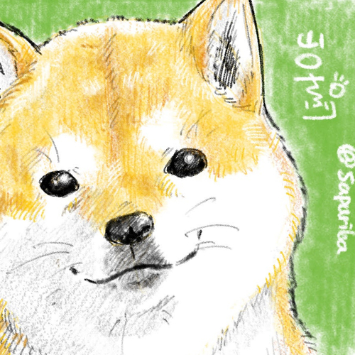 柴犬iPadメモアプリで描いてみた