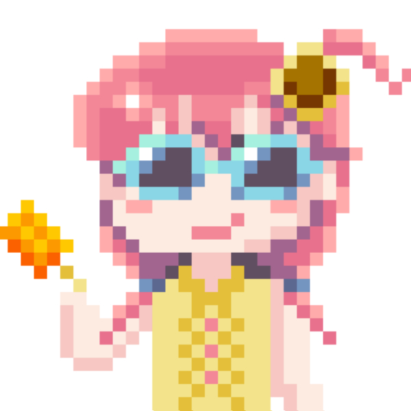 ドット絵 ポルペ グラサン青 オレンジ